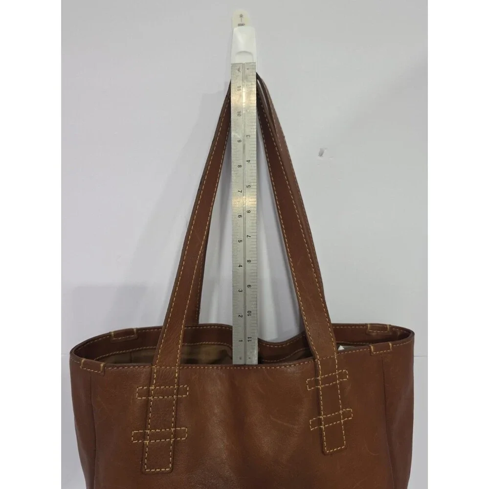 Frye Mindy Brown Leather Tote Bag XL with Pockets X6202 Casual Travel Bag